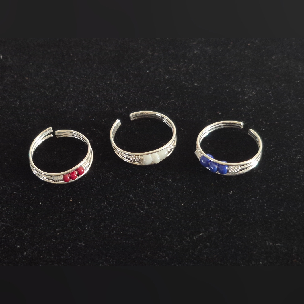 925 Sterling Silver 3 Adjustable Toe Rings